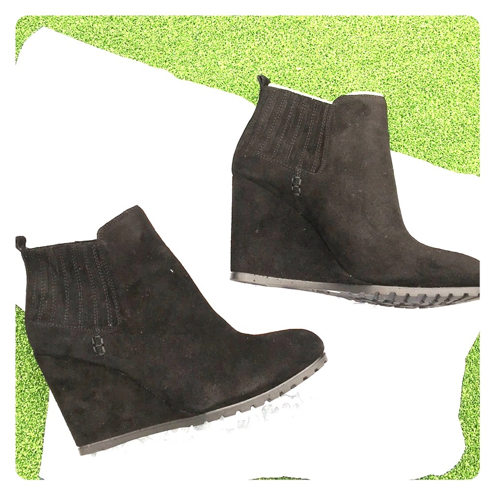 GB suede wedge booties